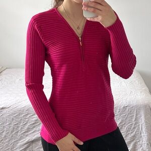 New Suzy Shier Ribbed Pink Sweater